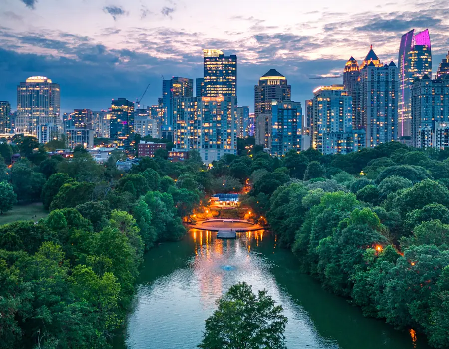 Midtown Atlanta skyline at dusk